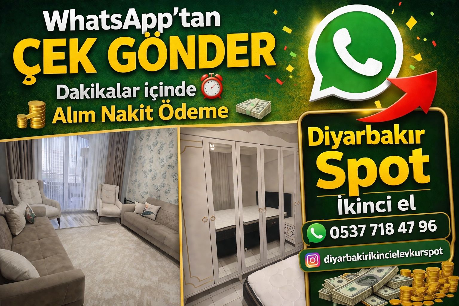 Diyarbakır İkinci El Spot - WhatsApp'tan Çek Gönder